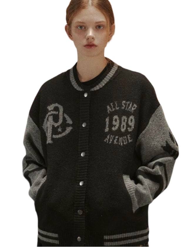 Varsity Snap Cardigan Black - CPGN STUDIO - BALAAN 1