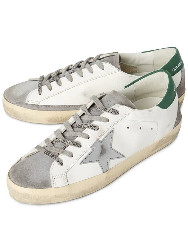 Superstar Green Heel Tab Leather Sneakers White - GOLDEN GOOSE - BALAAN 2