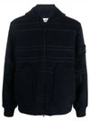 Men's Wappen Patch Zip-up Jacket Navy - STONE ISLAND - BALAAN 2