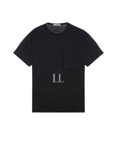 Back Logo Organic Cotton Short Sleeve T Shirt Black - STONE ISLAND - BALAAN 2