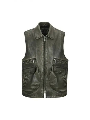 Etna Faux Leather Vest Khaki - ANDERSSON BELL - BALAAN 1