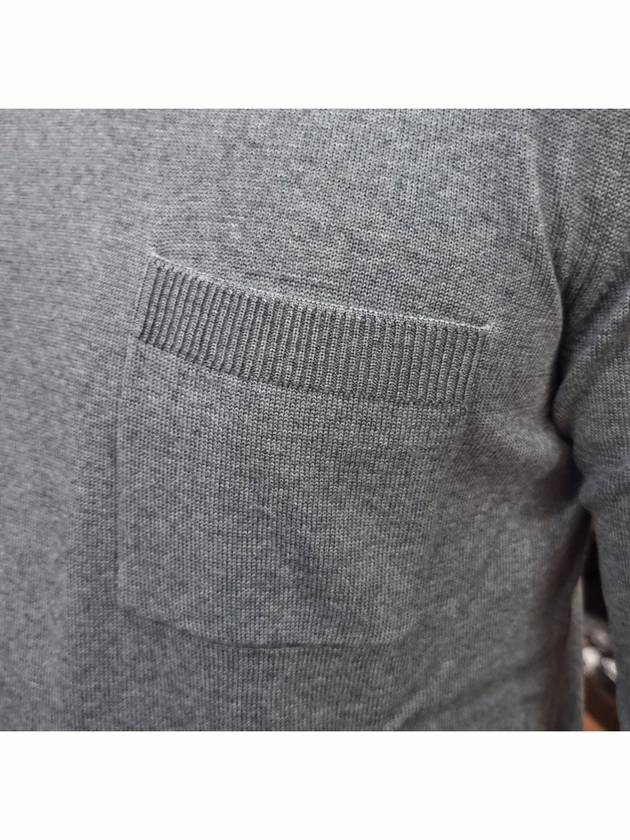 Men's Chest Pocket Diagonal Armband Knit Top Gray - THOM BROWNE - BALAAN.