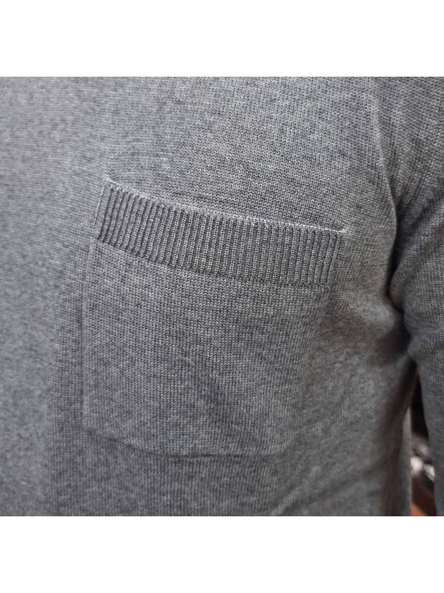 Men's Chest Pocket Diagonal Armband Knit Top Gray - THOM BROWNE - BALAAN.