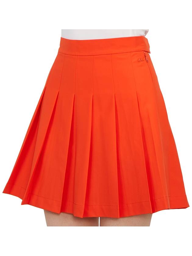 Adina Pleated Skirt Tangerine Tango - J.LINDEBERG - BALAAN 8