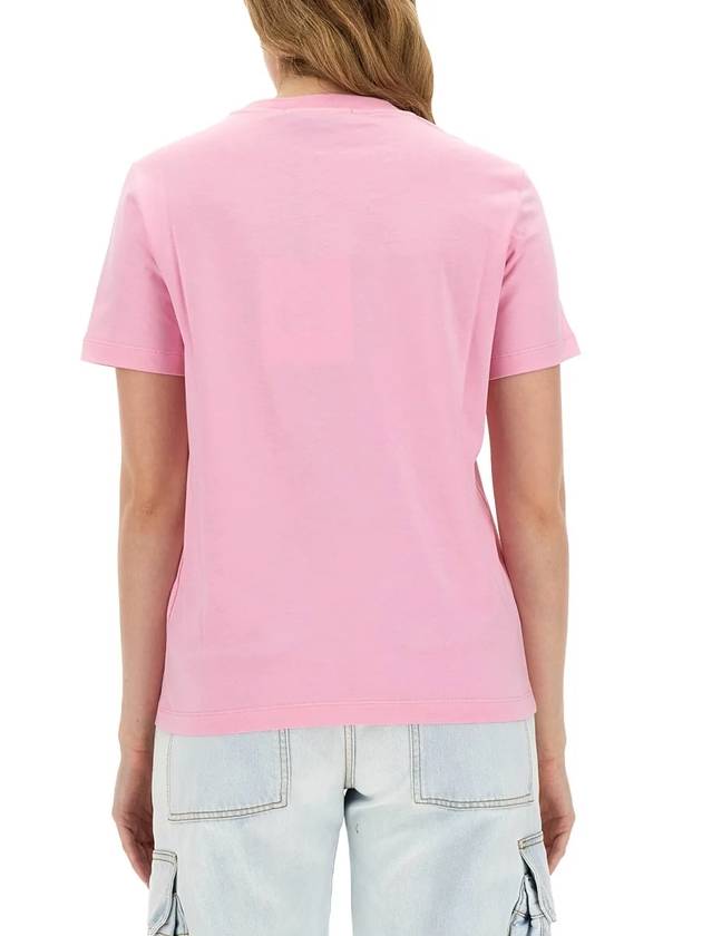 Brushed Logo Short Sleeve T-Shirt Pink - MSGM - BALAAN 6