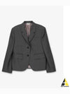 Women's Twill Slim Fit Single Breasted Wool Jacket Mid Grey - THOM BROWNE - BALAAN 2