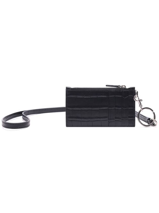 logo keyring card wallet black - BALENCIAGA - BALAAN.