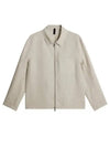 Julius Linen Overshirt Jacket Safari Beige - J.LINDEBERG - BALAAN 2