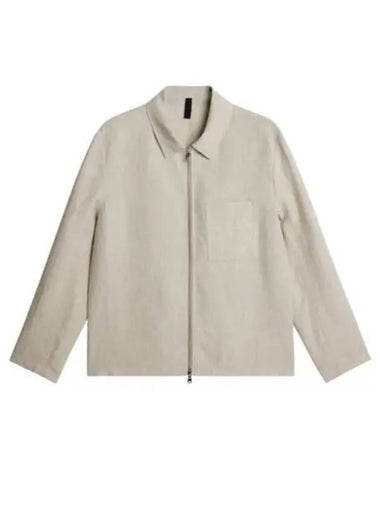 Julius Linen Overshirt Jacket Safari Beige - J.LINDEBERG - BALAAN 1