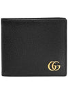 GG Marmont Leather Bi Fold Wallet Black Gold - GUCCI - BALAAN 2