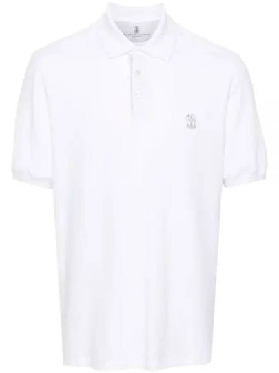 Logo Cotton Polo Shirt White - BRUNELLO CUCINELLI - BALAAN 2