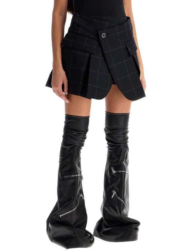 plaid wool skort with check - SACAI - BALAAN 2