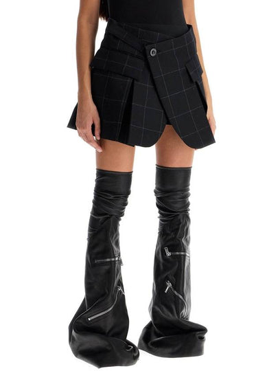 plaid wool skort with check - SACAI - BALAAN 2