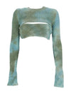 Double Tie-Dye Cut-Out Long Sleeve T-Shirt Blue - OFF WHITE - BALAAN 2