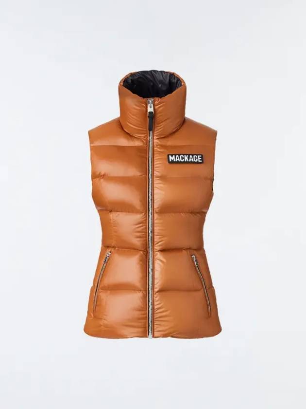 Women s Chaya Lustrous Light Down Vest Cognac - MACKAGE - BALAAN 2