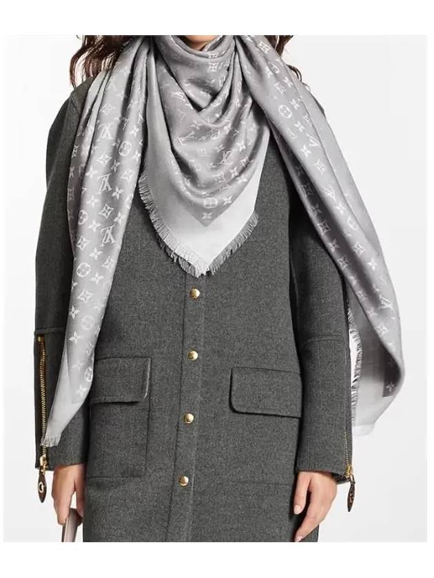 Monogram Shine Denim Scarf Pearl Grey - LOUIS VUITTON - BALAAN 6