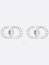 Petit CD Stud Crystal Earrings Silver - DIOR - BALAAN 2