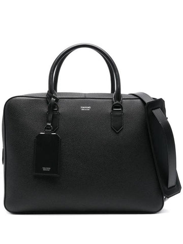 Grained Leather Elliot Brief Case Black - TOM FORD - BALAAN 1