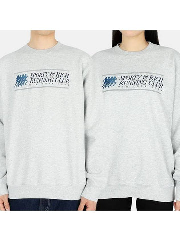 94 running club sweatshirt gray blue 94 RUNNING CLUB CREWNECK - SPORTY & RICH - BALAAN 1