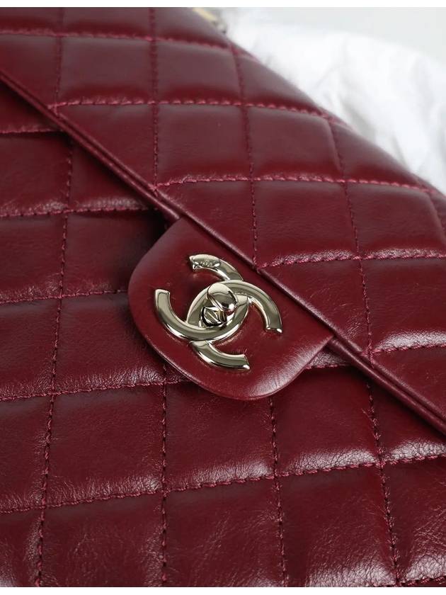 21K Classic Top Handle Burgundy Gold AS2802 - CHANEL - BALAAN 8