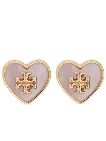 Women's Kira Heart Stud Earrings Pink - TORY BURCH - BALAAN 1