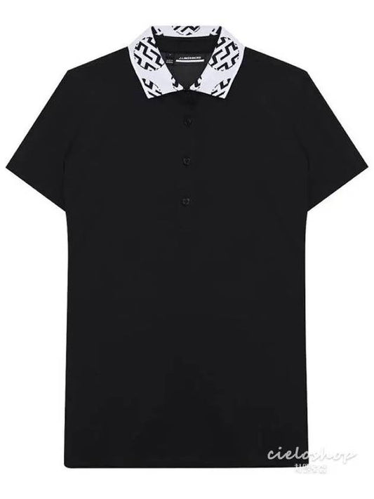 Tilly Golf Polo Short Sleeve T-Shirt Black GWJT08276 - J.LINDEBERG - BALAAN 1