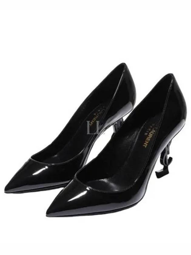 Women's Opium Patent Leather Pumps Heel Black - SAINT LAURENT - BALAAN 2