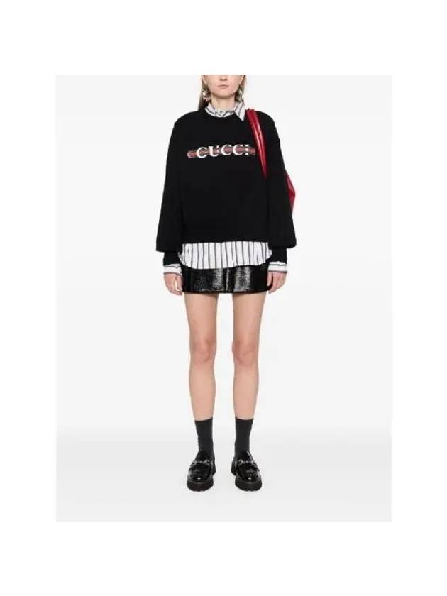 Print Cotton Jersey Sweatshirt Black - GUCCI - BALAAN 5