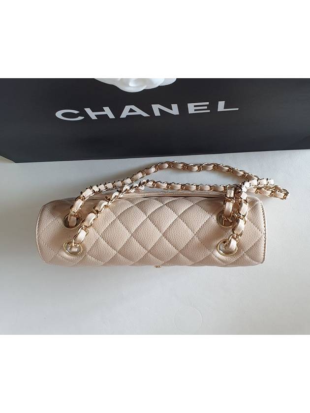 Classic small beige champagne gold gold flap bag Class A01113 - CHANEL - BALAAN 3