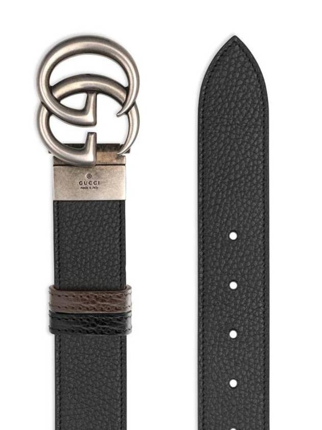 GG Marmont Reversible Leather Belt Black Brown - GUCCI - BALAAN 3