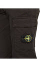 Compass Badge Gabardine Cargo Straight Pants Black - STONE ISLAND - BALAAN 10