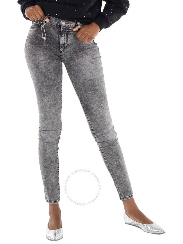 Philipp Plein Storm Grey Denim 5 Pocket Pants, Waist Size 27" - PHILIPP PLEIN - BALAAN 1