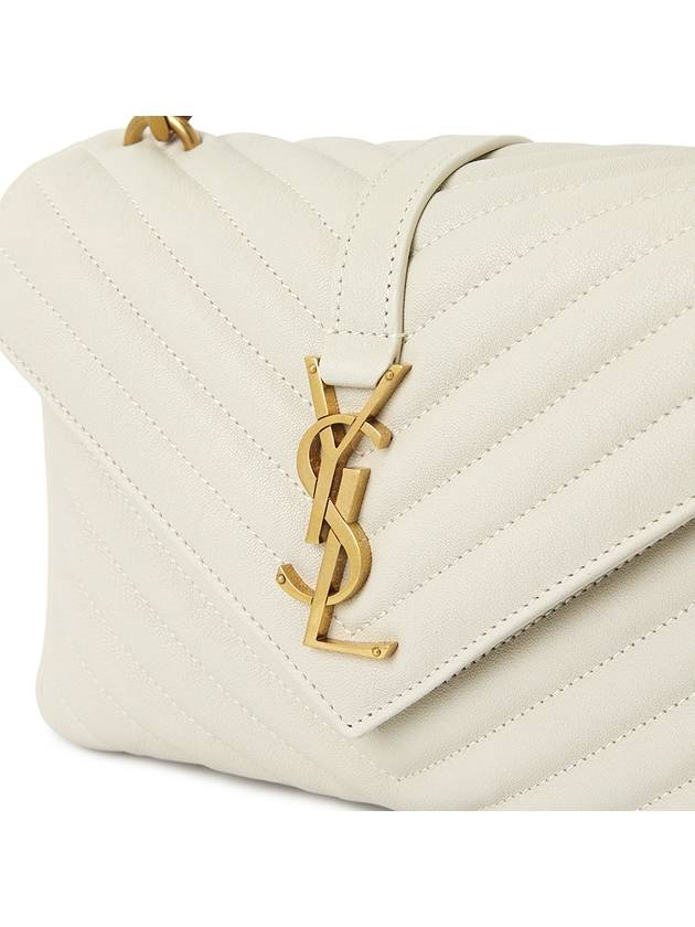 College Medium in Quilted Leather Shoulder Bag Blanc Vintage - SAINT LAURENT - BALAAN 8