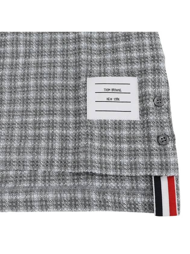 Check Tweed Crewneck Short Dress Grey - THOM BROWNE - BALAAN 6