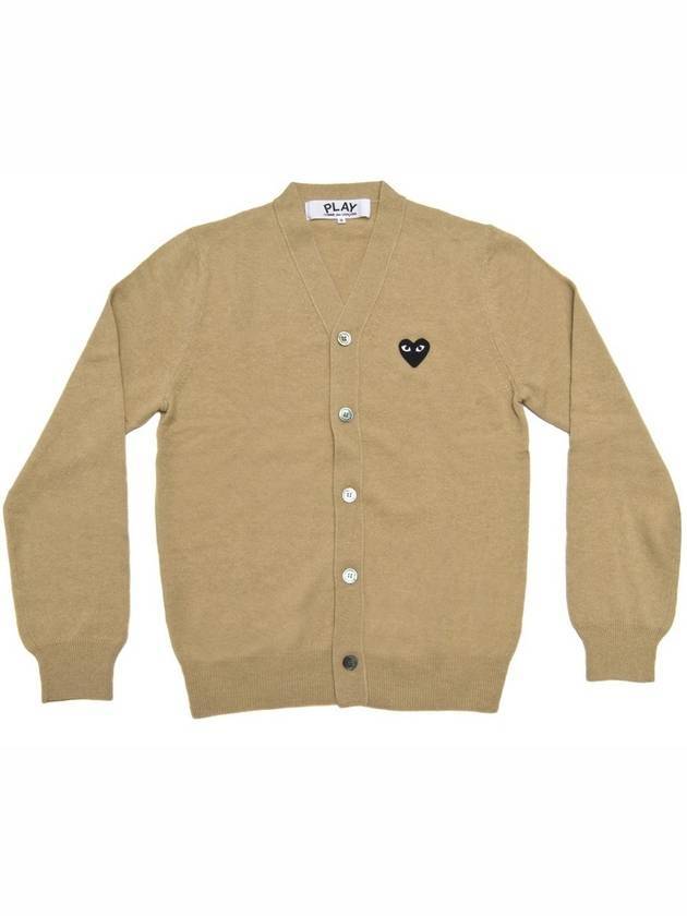 Black Heart Wappen Wool Cardigan Beige - COMME DES GARCONS - BALAAN 1