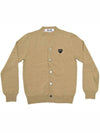 Play Men's Black Wappen Cardigan Beige - COMME DES GARCONS - BALAAN 1