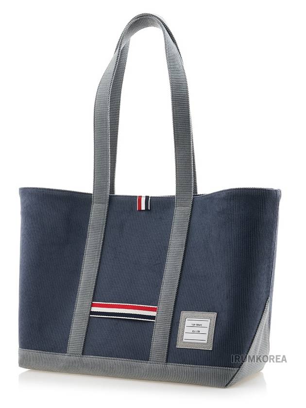 Corduroy Medium Tool Tote Bag Navy - THOM BROWNE - BALAAN 3