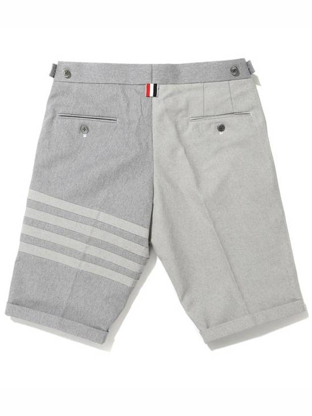 4 Bar Stripe Fun Mix Selvedge Denim Shorts Grey - THOM BROWNE - BALAAN 3