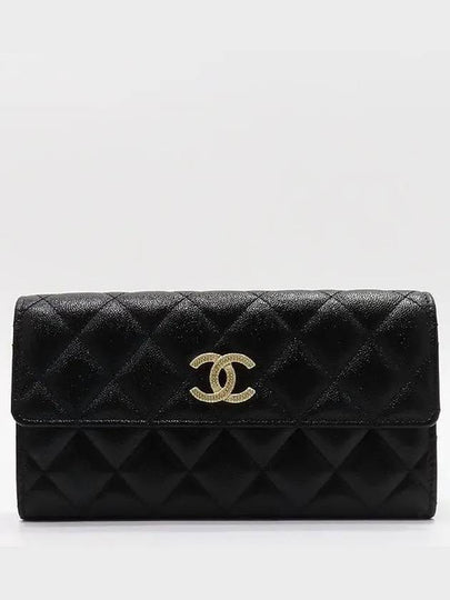 AP2961 Caviar Black COCO Gold Logo Long Wallet - CHANEL - BALAAN 2