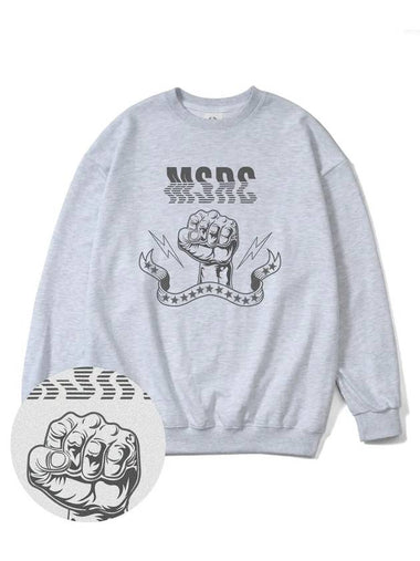 Punchline Grey Overfit Sweatshirt Melange Grey - MONSTER REPUBLIC - BALAAN 1