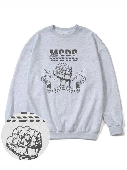 Punchline Gray Overfit Sweatshirt Melange Gray - MONSTER REPUBLIC - BALAAN 2