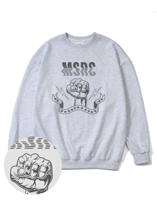 Punchline Gray Overfit Sweatshirt Melange Gray - MONSTER REPUBLIC - BALAAN 3