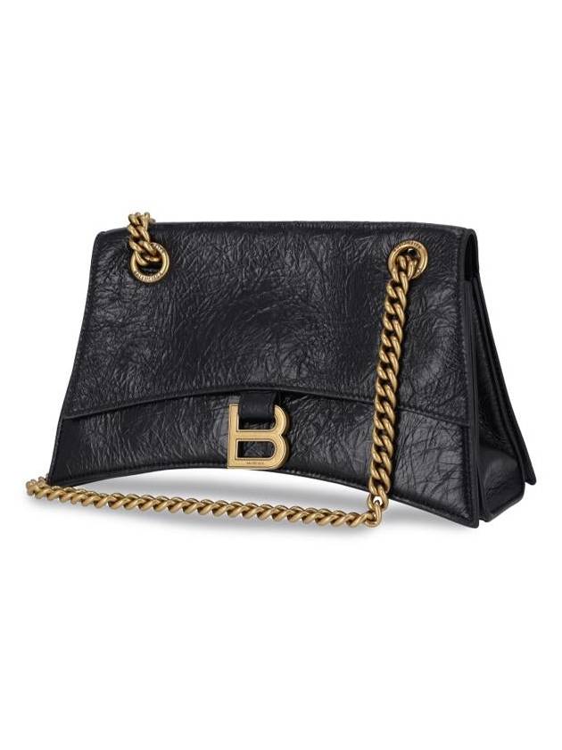 Crush Logo Gold Chain Small Shoulder Bag Black - BALENCIAGA - BALAAN 3