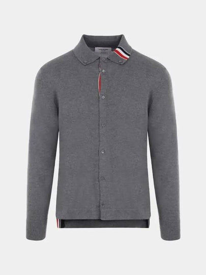 Stripe Merino Jersey Cardigan Medium Grey - THOM BROWNE - BALAAN 2