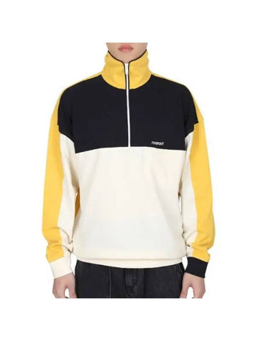 Ariann Half Zip Cotton Sweatshirt Yellow - ISABEL MARANT - BALAAN 1