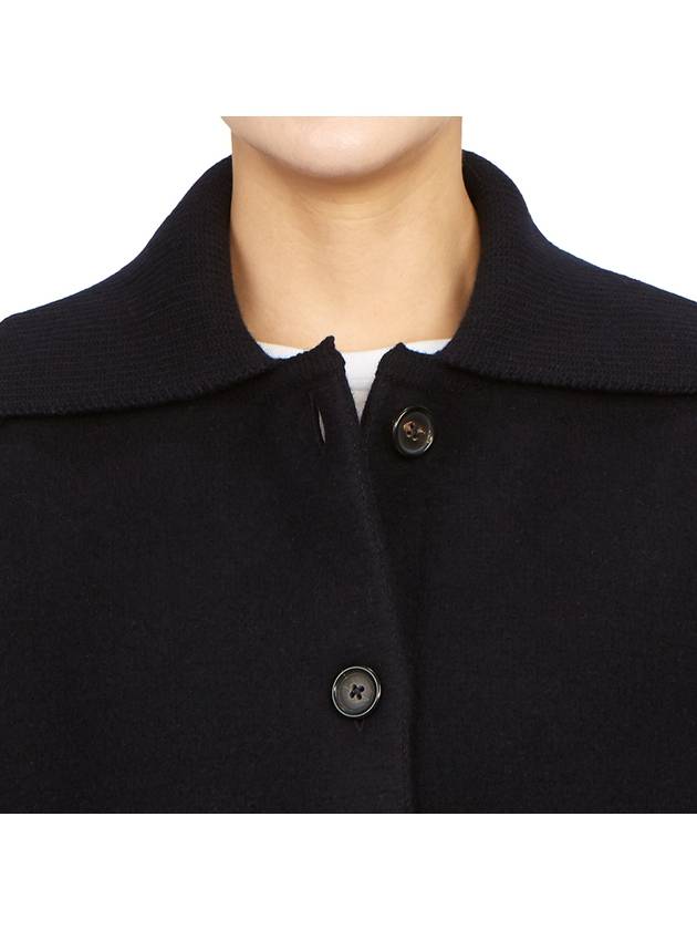 Milano 4-bar Crop Boiled Wool Single Coat Navy - THOM BROWNE - BALAAN 11