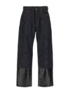 Lacquered Turn-Up Sraight Jeans Navy - MAISON MARGIELA - BALAAN 2