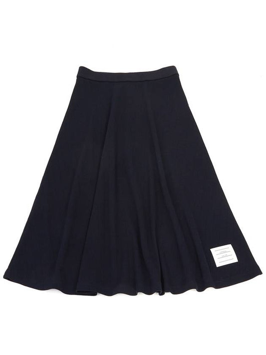 Pointelle Rip Below The Knee A-Line Skirt Navy - THOM BROWNE - BALAAN 2