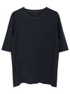 Patch Pocket Oversized Cotton Short Sleeve T-Shirt Midnight Blue - LEMAIRE - BALAAN 2