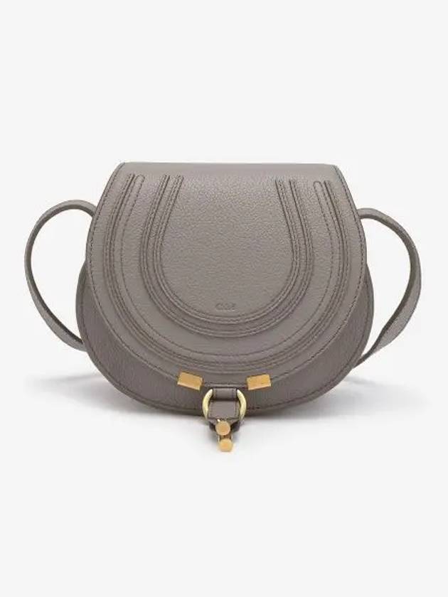 Marcie Saddle Small Grained Leather Cross Bag Grey - CHLOE - BALAAN 2